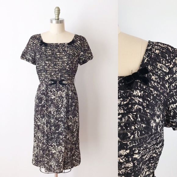 Vintage Dresses & Skirts - Vintage 1950s Floral Sheath Pencil Dress Chic S M